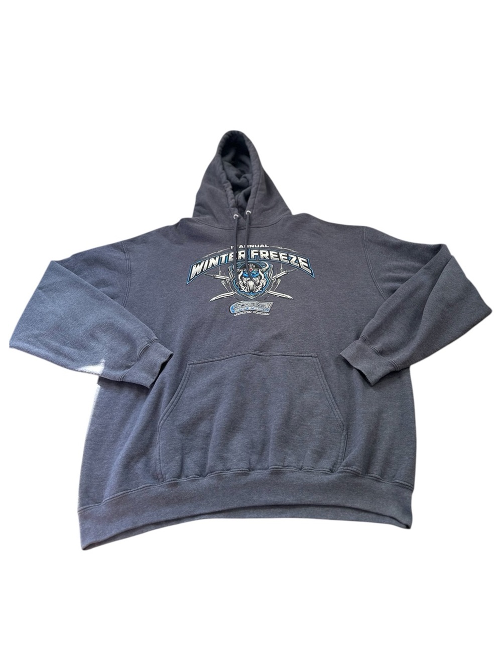 🆕Port and Company Charcoal Gray 'Winter Freeze' Graphic Hoodie